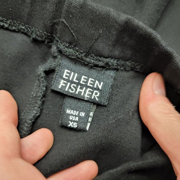 Eileen Fisher Jersey Knit Straight Leg Black Pants Pull-On Size XS Career Office - Picture 4 of 4
